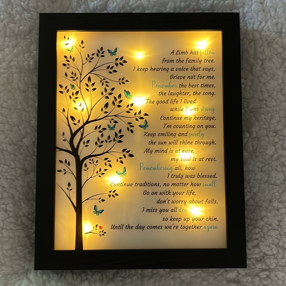 Memorial Shadow Box Butterfly tree, Fabuday Home Collection, NEW